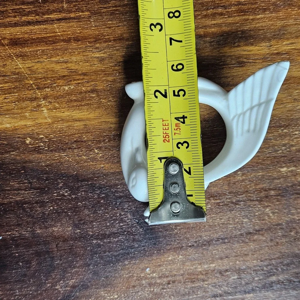 Vintage‎ white porcelain Dove napkin ring holder- Replacement tablescape